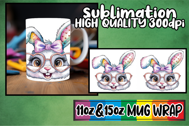 Sweet escapes 11oz 15oz sublimation wrap, Easter Bunny