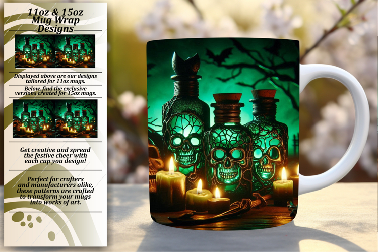 Timeless 15oz Mug Wrap Png Design , Horror Halloween