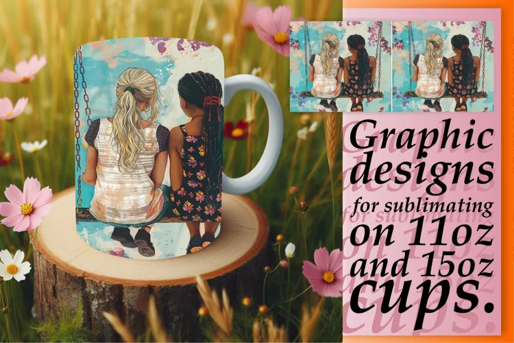 Vibrant Watercolor Girls Tribe Mug Wrap: 11oz 15oz