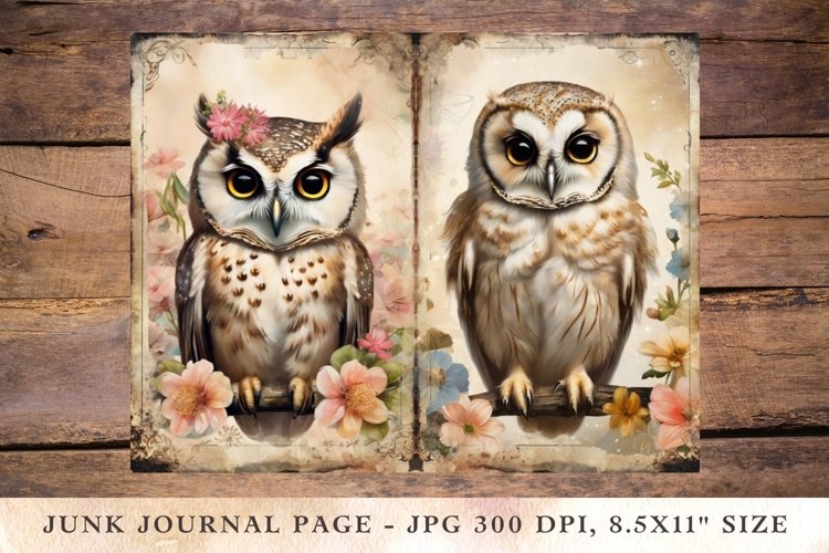 Printable Junk Journal Pages owl 1