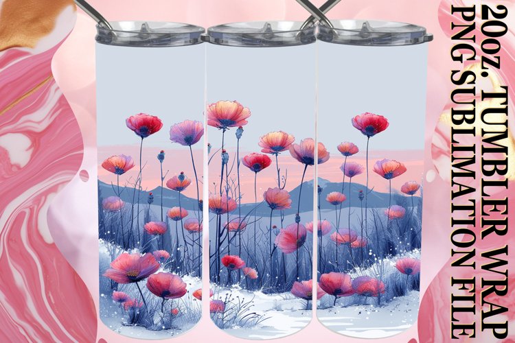 Whimsical Floral Tumbler Design Sublimation