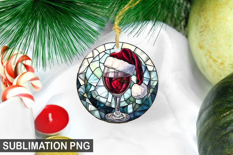Christmas Santa Wineglass Ornament | Christmas Ornament PNG