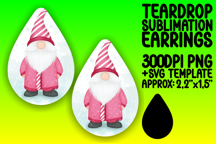 Artful Teardrop Earrings Artwork PNG , Gnome