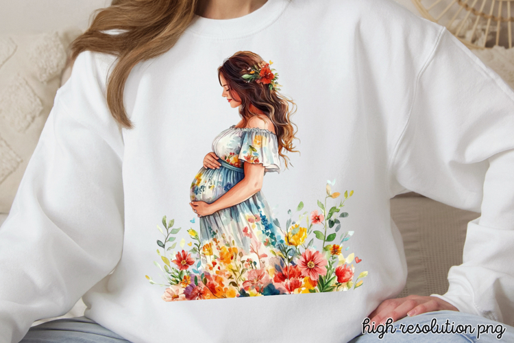 Mothers Day Pregnant Sublimation PNG