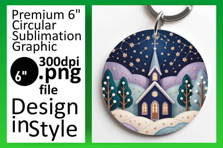 Charming Round Design Keychain PNG , Holiday