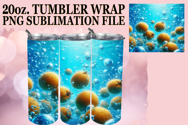 Vibrant Thoughts 20oz tumbler wrap, 3D Fruits