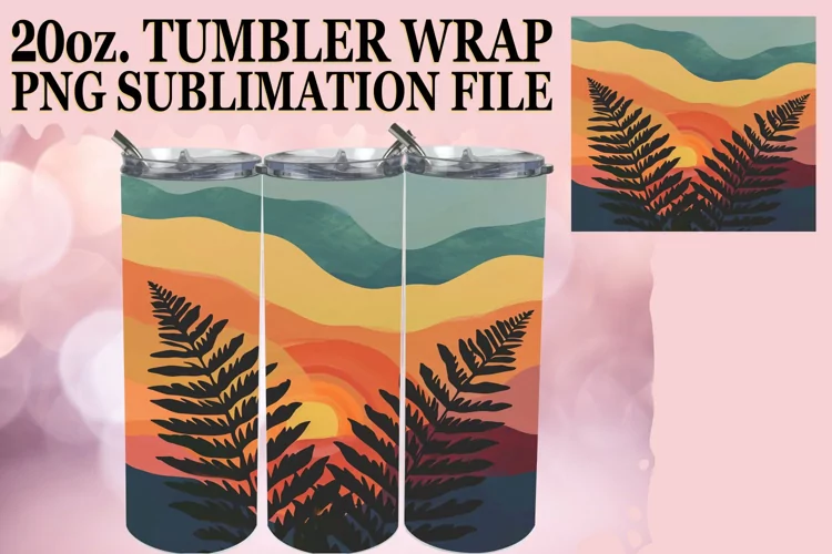 Summer Blossom Tumbler Design - Retro Elegance