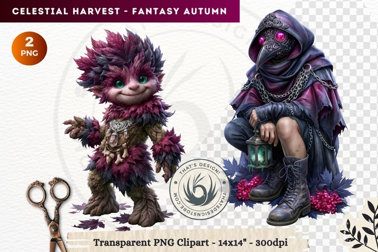 Autumn Fantasy Clipart PNG Celestial Steampunk Harvest