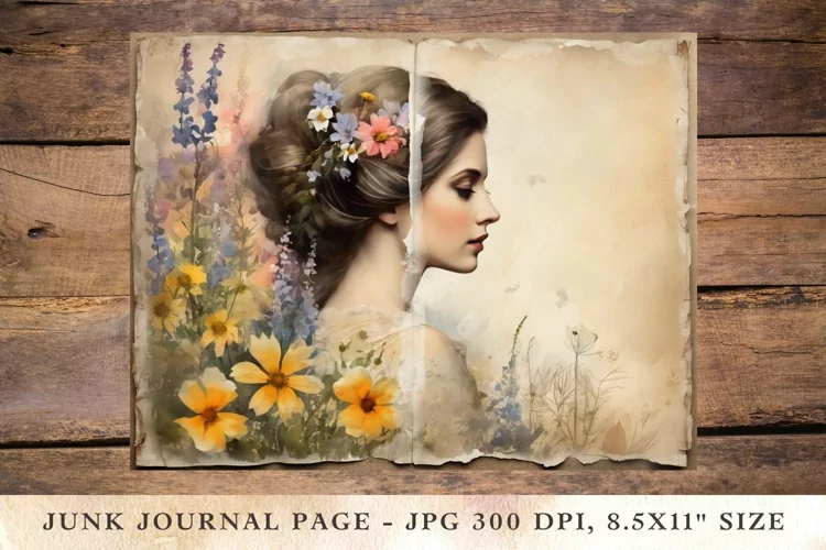 Printable Junk Journal Pages victorian woman girl 38
