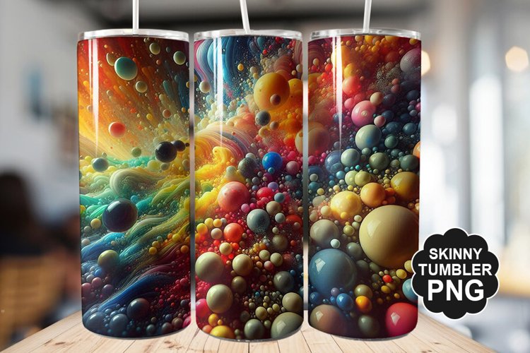 Colored Water Drops Tumbler Warp - Tumbler PNG Design