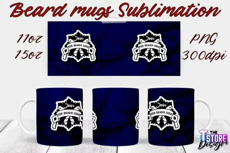 Beard Mug Design | 11 oz 15 oz Mug Sublimation | PNG File