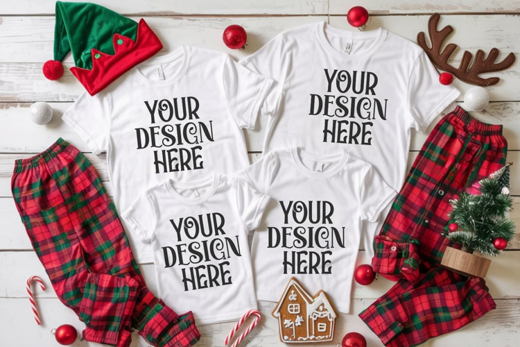 Christmas Family Matching Group Flat Lay Mockup example image 1