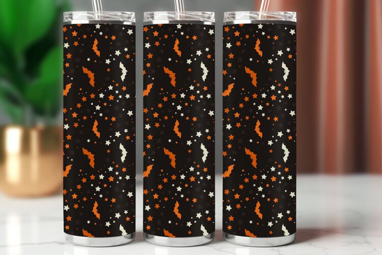 Halloween Tumbler Wrap Seamless Pattern example image 1