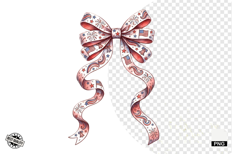 Patriotic American Bows PNG - 4th Of July Clipart