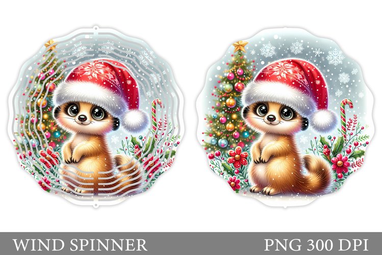 Christmas Meercat Wind Spinner. Christmas Wind Spinner example image 1
