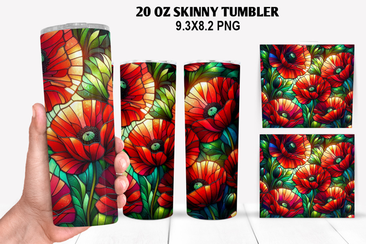 Flower Skinny Tumbler 20oz Wrap Design, Flowers Tumble PNG