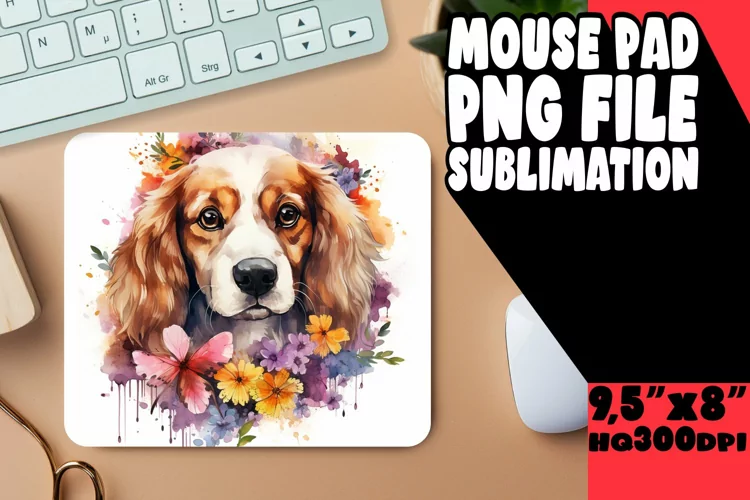 Delightful Dog and Flower Sublimation