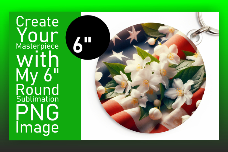Stylish Circle Design Keychain PNG , USA Flag
