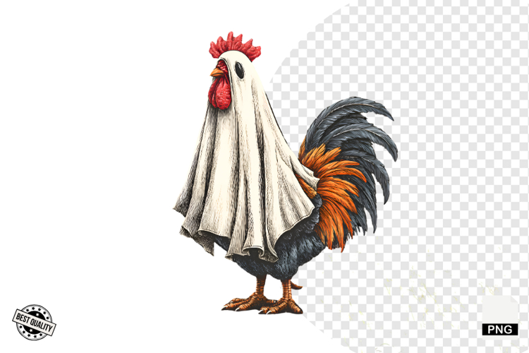 Halloween Ghost Chicken PNG