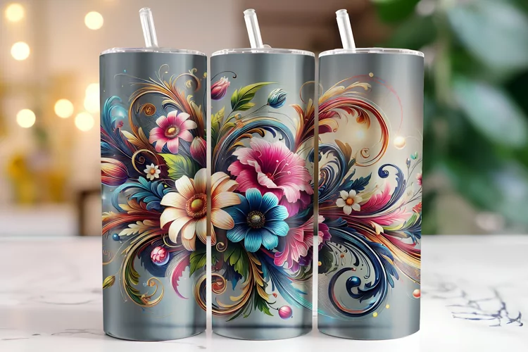 Flowers Tumbler Wrap | Sublimation | Tumblers