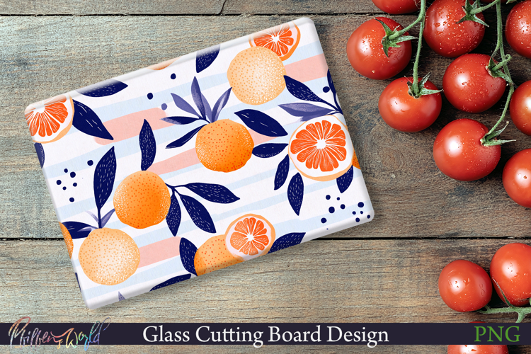 Cutting Board Design | Stripes | tangerine