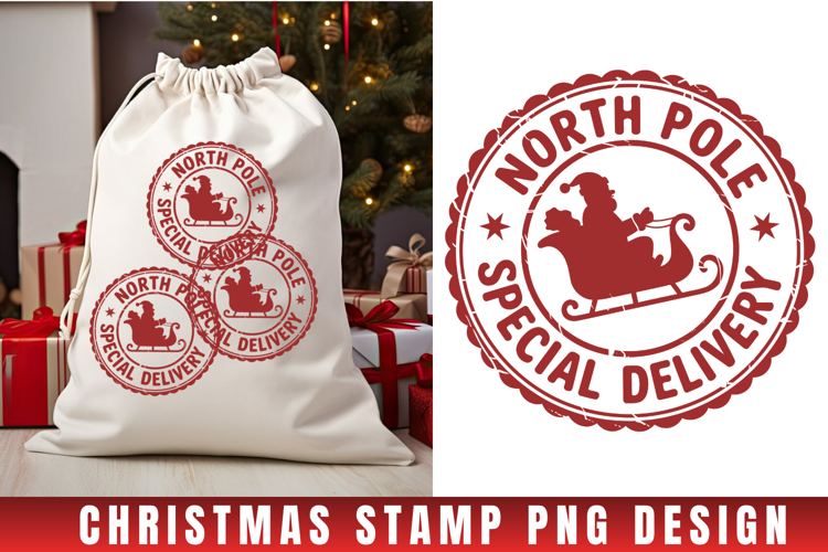 Christmas Stamp Clipart, Christmas Retro sublimation PNG
