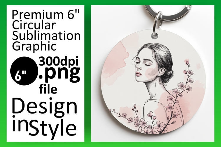 Creative Circle PNG Sublimation Design , Beauty Woman