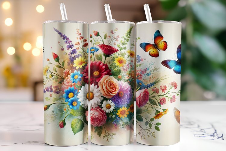 Flowers Tumbler Wrap | Sublimation | Tumblers