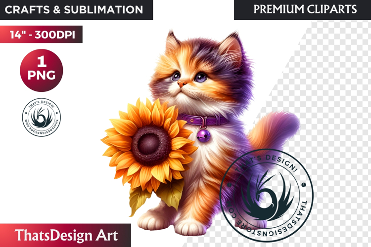 Cute Autumn Animals   Sunflowers - Thanksgiving Clipart