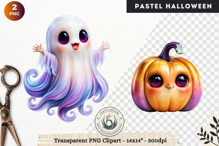 Cute Halloween Pastel characters Clipart sublimation