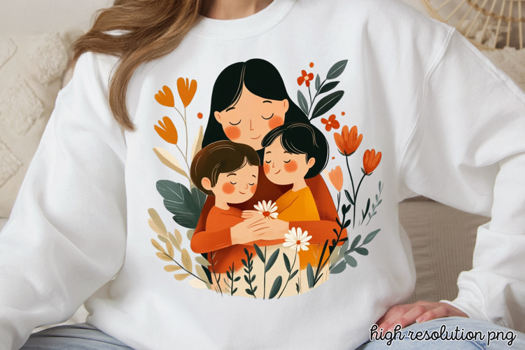 Mothers Day Folk Art Sublimation PNG