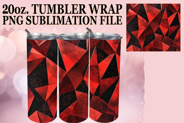 Red Glitter Tumbler Sublimation Magic