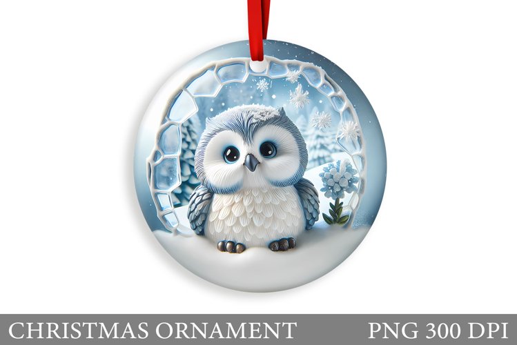 Cute Owl Christmas Ornament. Christmas Owl Sublimation