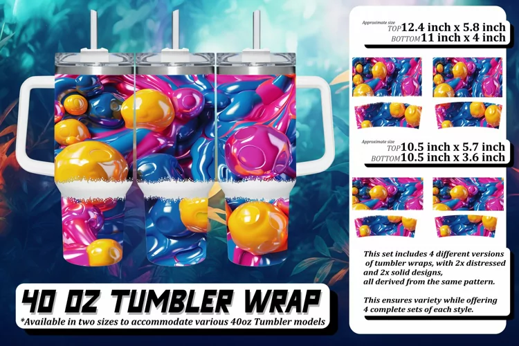 Colorful Puff 40oz Tumbler Art