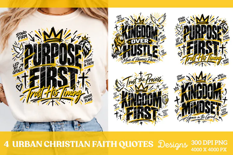 4 Urban Christian Faith Shirt PNG Designs, 4 Christian Grace