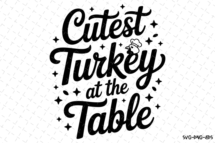 Cutest Turkey at the table Svg | Halloween Svg | Svg File
