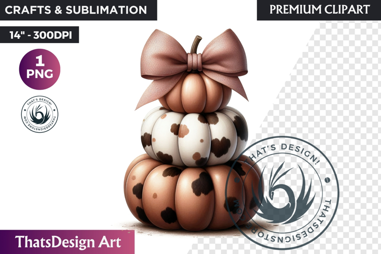 Western Pumpkin Autumn PNG,Cowgirl Coquette bow fall clipart