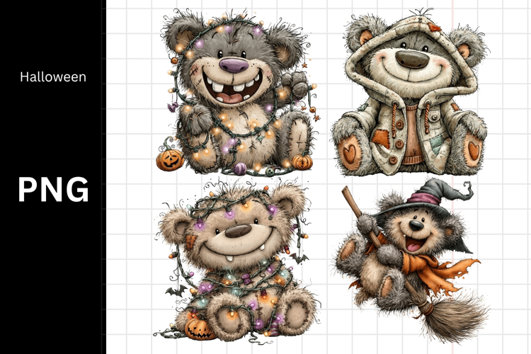 Halloween PNG, Teddy Bear PNG, Fall PNG