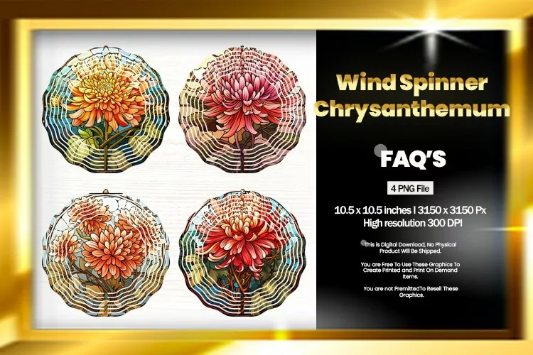 Chrysanthemum Wind Spinner Sublimation - 04 Variations