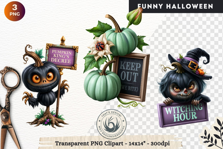 Funny Halloween characters Clipart Spooky graphics