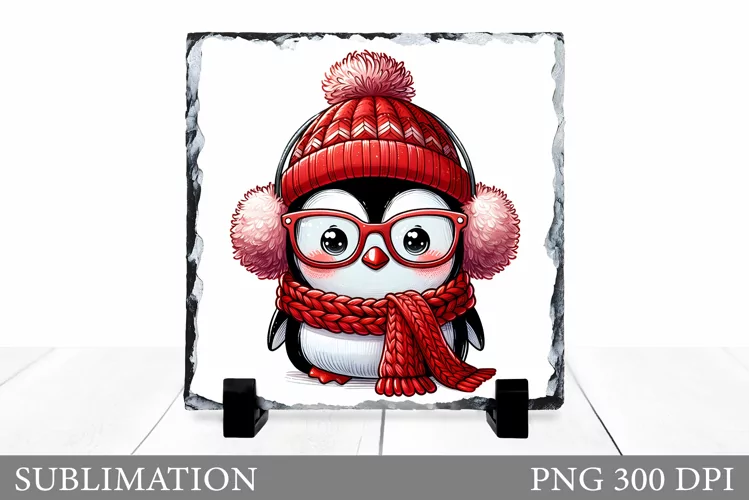 Christmas Penguin Sublimation. Christmas Penguin Slate