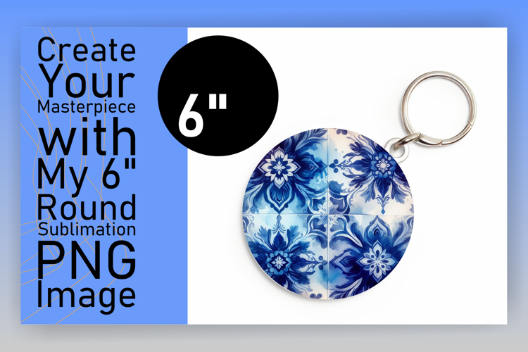 Vibrant Round Design Keychain PNG , Watercolor Patter