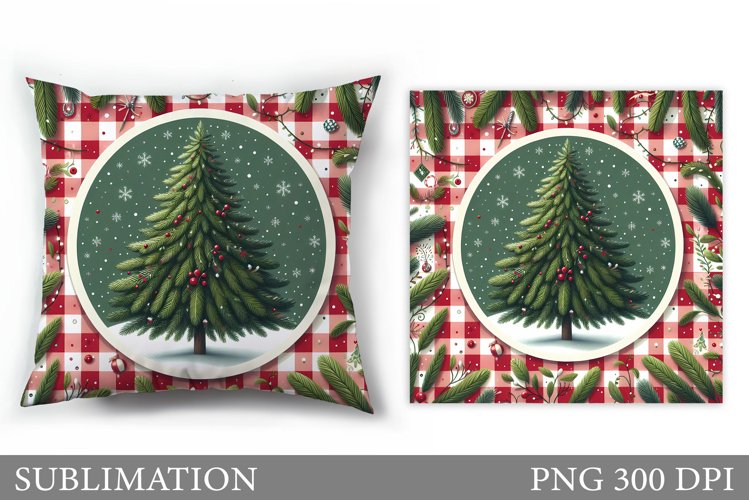 Christmas Tree Pillow Design. Christmas Tree Sublimation example image 1