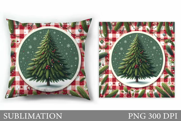 Christmas Tree Pillow Design. Christmas Tree Sublimation