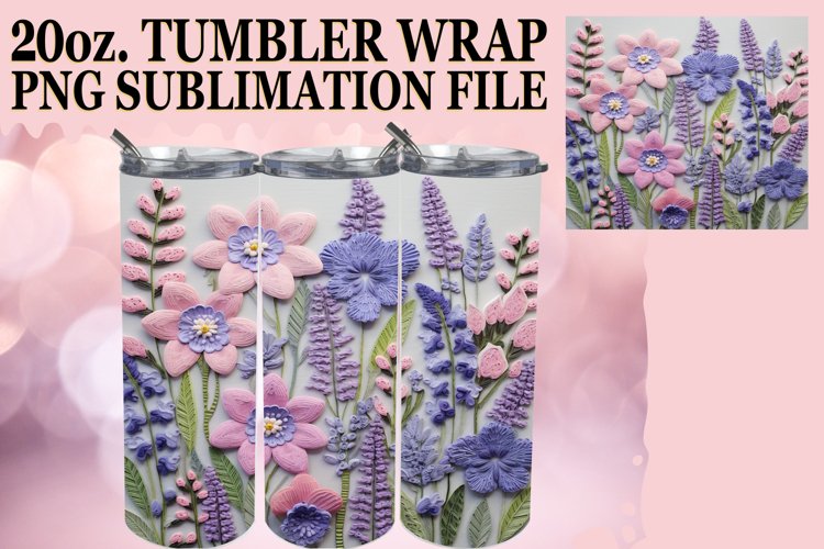 Tumbler Elegance with 3D Flowers Wrap example image 1