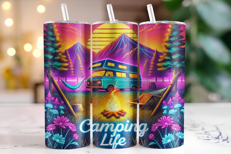 Camping life Tumbler Wrap | Sublimation | Tumblers