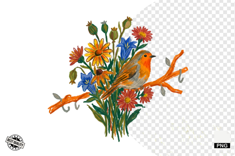 Autumn Wildflowers Meadow Clipart