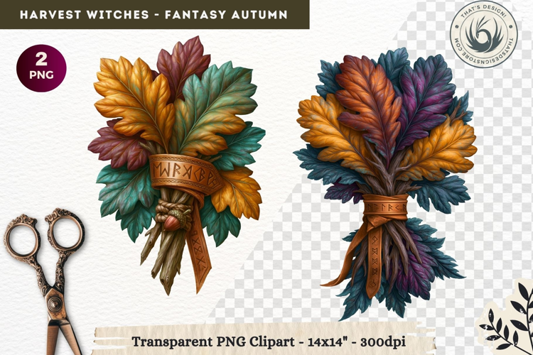 Harvest Witch Clipart Autumn Cottagecore Apothecary PNG RPG