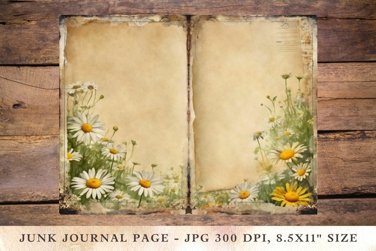 Printable Junk Journal Pages daisy 4