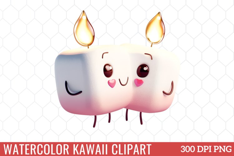 Watercolor Kawaii Clipart